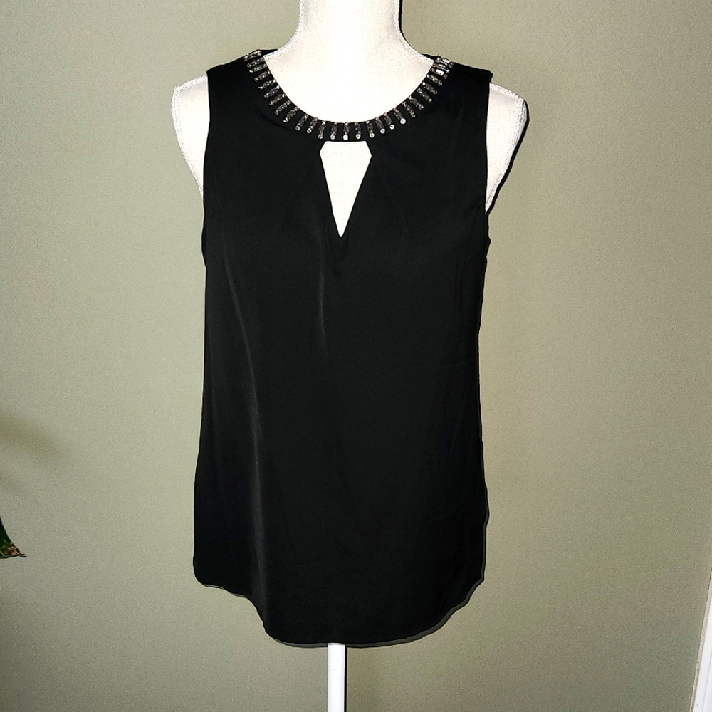 Worthington tank with bejeweled neckline size small